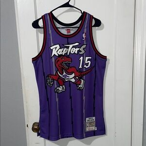 NWT NBA Raptors Purple Jersey “Carter #15” with Red Dinosaur size medium